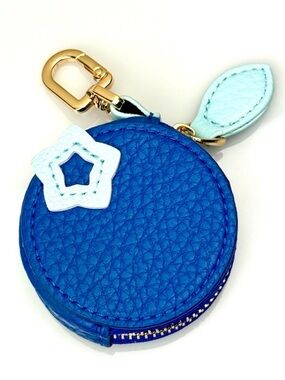 Blueberry coin, pouch, bag, charm keychain AirTag holder